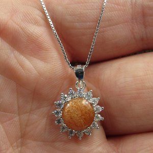 18" Sterling Silver Unique CZ Diamond Necklace